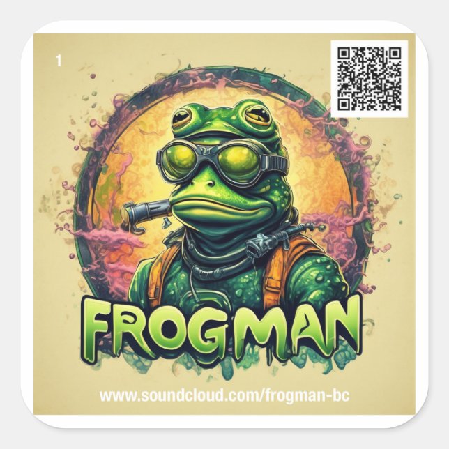 Frogman #1 Sticker - sheet of 6 stickers (Front)