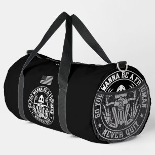 Frogman Never Quit Patch Personalized Duffle Bag