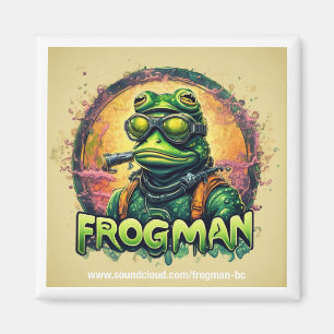 Frogman Square Magnet 2" x 2"