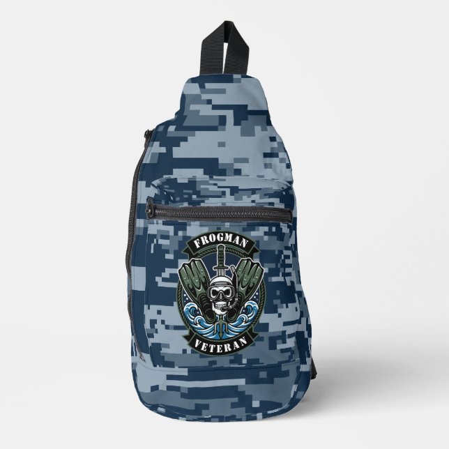 Frogman Veteran Combat Diver Emblem Sling Bag (Front)