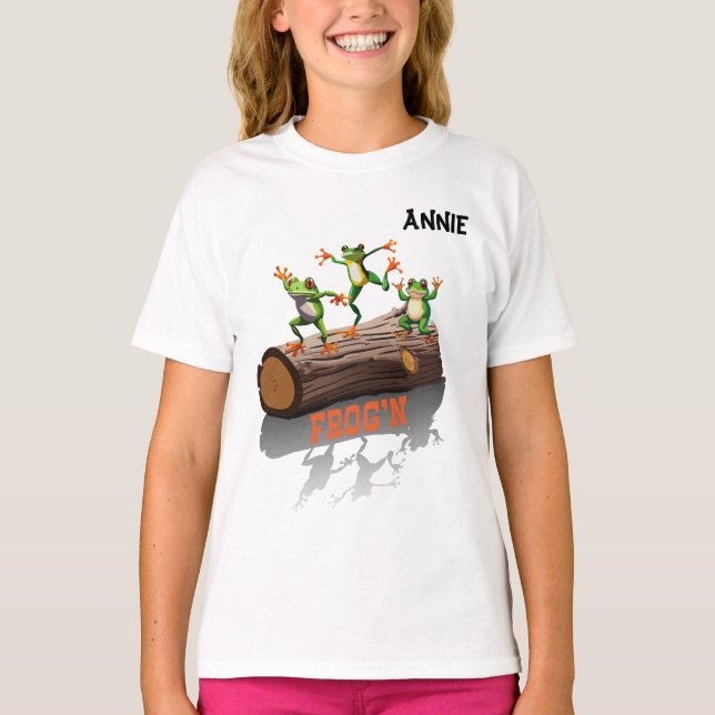 "Frog'n Customisable Girl's T-Shirt (Front)