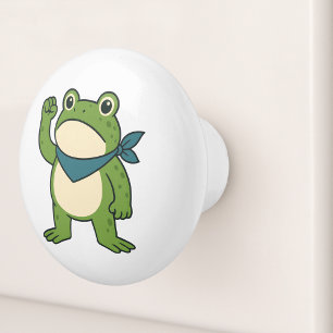 Frogs Against Fascism Portland Frog Protest Ceramic Knob