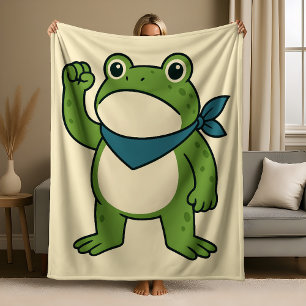 Frogs Against Fascism Portland Frog Protest Fleece Blanket