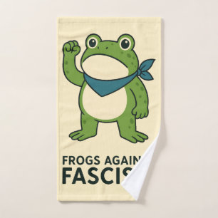 Frogs Against Fascism Portland Frog Protest Hand Towel