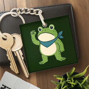 Frogs Against Fascism Portland Frog Protest Key Ring