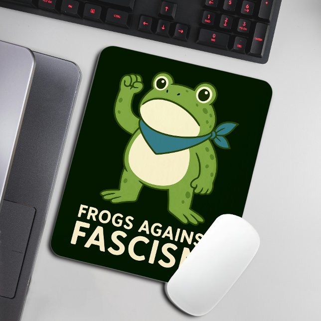 Frogs Against Fascism Portland Frog Protest Mouse Mat (Creator Uploaded)
