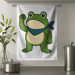 Frogs Against Fascism Portland Frog Protest Tea Towel