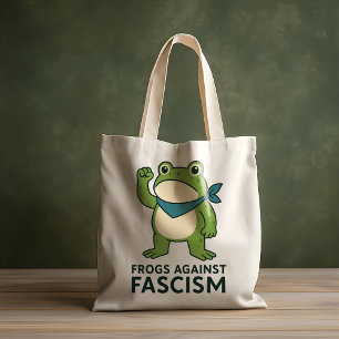 Frogs Against Fascism Portland Frog Protest Tote Bag