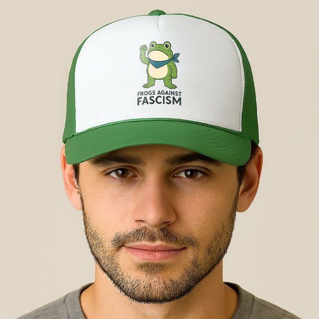 Frogs Against Fascism Portland Frog Protest Trucker Hat (Creator Uploaded)