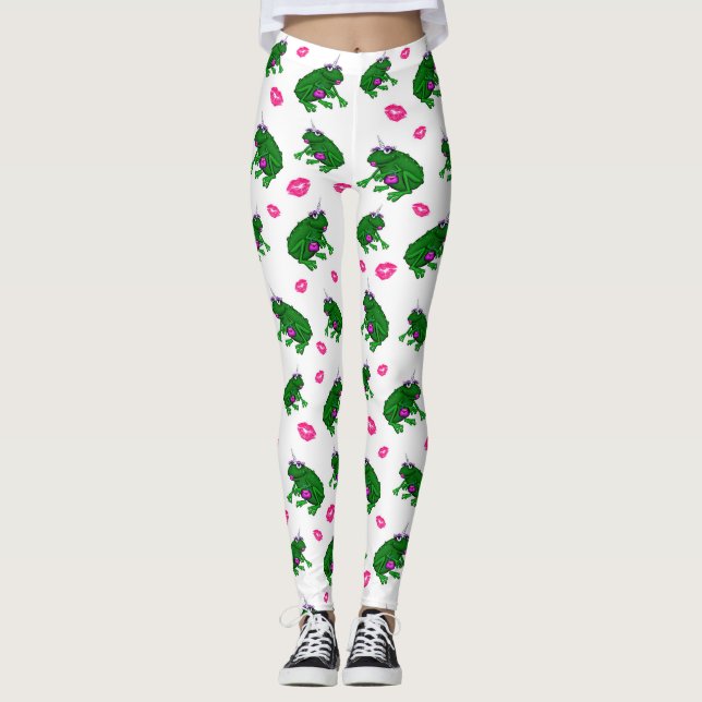Frogs And Kisses Ladies Leggings (Front)