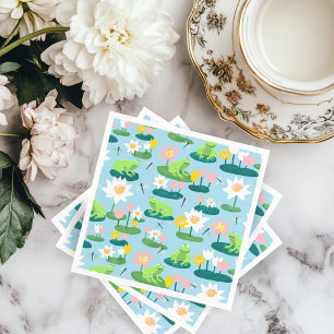 Frogs and Lily Pads Cute BABY SHOWER Birthday Kids Napkin