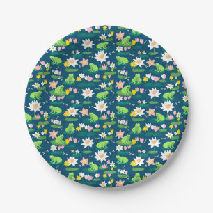 Frogs and Lily Pads Cute Birthday BABY SHOWER Paper Plate