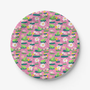 Frogs and Lily Pads Cute Birthday BABY SHOWER Paper Plate