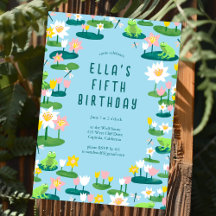 Frogs and Lily Pads Cute CUSTOM BIRTHDAY PARTY