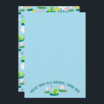 Frogs and Lily Pads Cute CUSTOM  Thank You Card<br><div class="desc">Whimsical cute thank you notes! Check my shop for matching invitations, paper plates, cups, party decor and more! CLICK "personalize" to add you own text. THANK YOU FOR SUPPORTING INDEPENDENT ARTISTS! All artwork and designs are created by me. I love to draw and paint! Thanks for shopping with me and...</div>