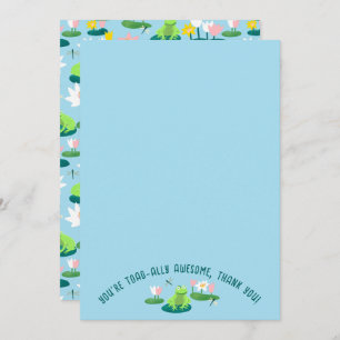 Frogs and Lily Pads Cute CUSTOM Thank You Card