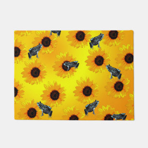 Frogs And Sunflowers, Doormat