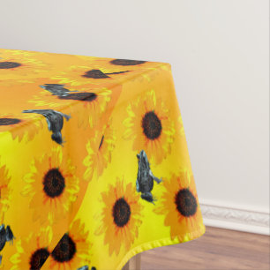 Frogs And Sunflowers, Tablecloth