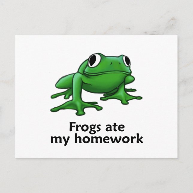 Frogs ate my Homework Postcard (Front)