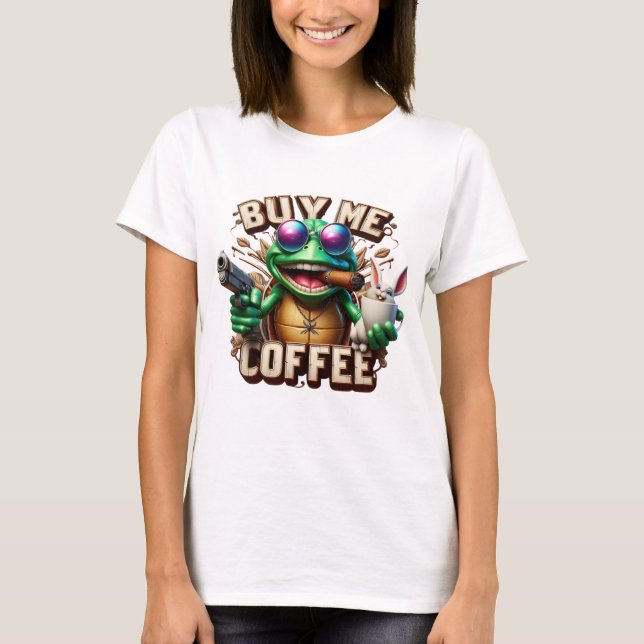 Frogs Brew and Protection Buy Me A Coffee T-Shirt (Front)