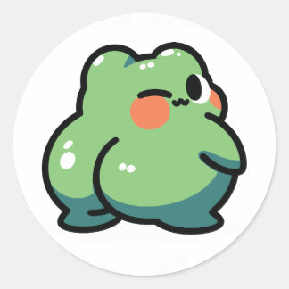 frogs butt classic round sticker