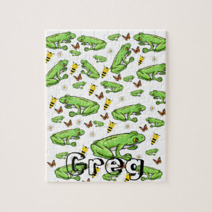 Frogs Butterfly Bumblebee Jigsaw Puzzle