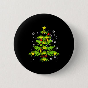 Frogs Christmas Tree Animal Xmas Women Men Kids 6 Cm Round Badge