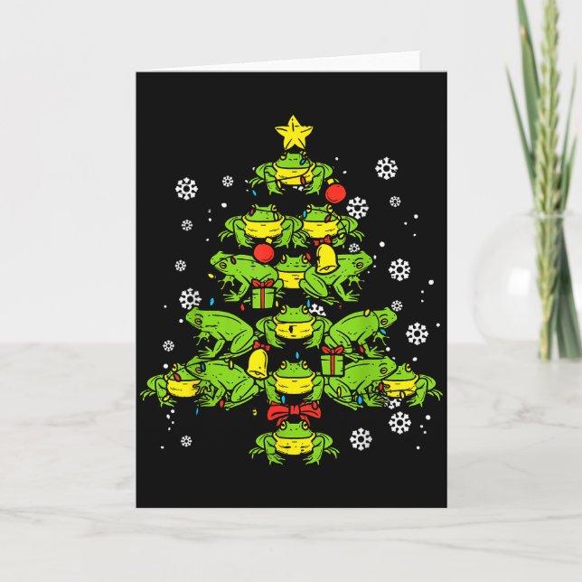 Frogs Christmas Tree Animal Xmas Women Men Kids  Card (Front)