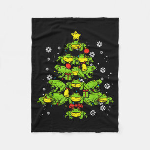 Frogs Christmas Tree Animal Xmas Women Men Kids  Fleece Blanket