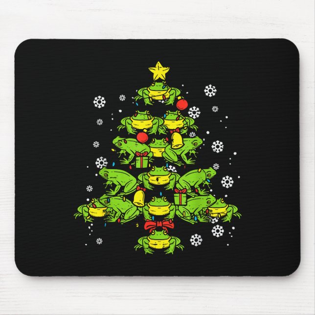 Frogs Christmas Tree Animal Xmas Women Men Kids  Mouse Mat (Front)