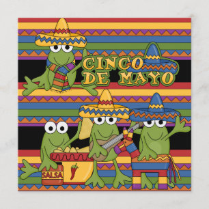 Frogs Cinco de Mayo Custom  Birthday Invitations