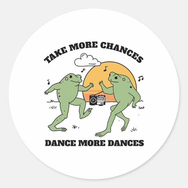 Frogs Dancing Together  Classic Round Sticker (Front)