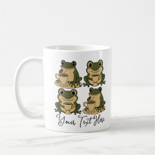Frogs Enjoying a Cup of Coffee Personalised