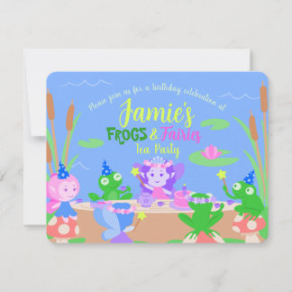 Frogs & Fairies Tea Party Birthday Invitation
