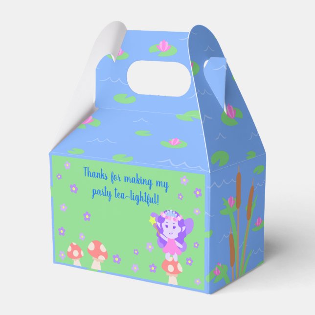 Frogs & Fairies Tea Party Thank You Favour Box (Front Side)