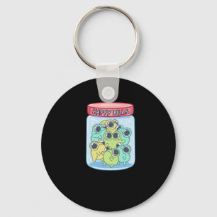 Frogs Happy Pills Sticker Key Ring
