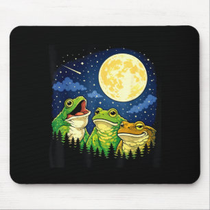 Frogs howling moon meme mountains pines nature mouse mat