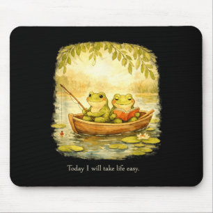 Frogs i will take life easy peaceful calm nature mouse mat