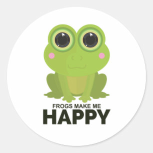 Frogs Make Me Happy  Classic Round Sticker