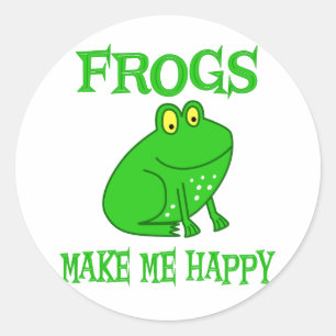 Frogs Make Me Happy Classic Round Sticker