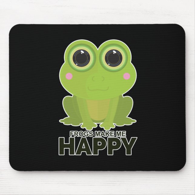 Frogs Make Me Happy Mouse Mat (Front)