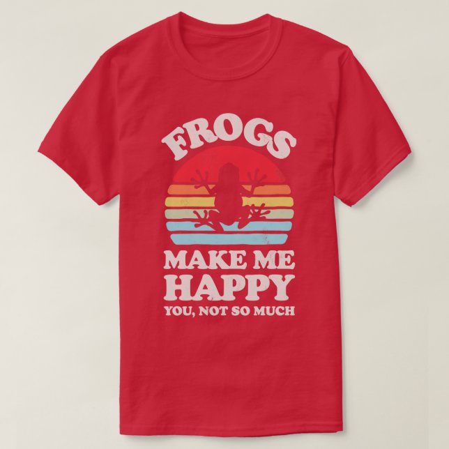 Frogs Make Me Happy Sunset Retro  for Men Women Bo T-Shirt (Design Front)