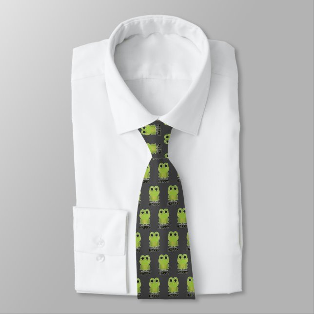 Frogs Make Me Happy  Tie (Tied)