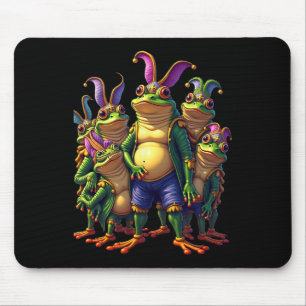 Frogs Mardi Gras Funny Costume Mouse Mat