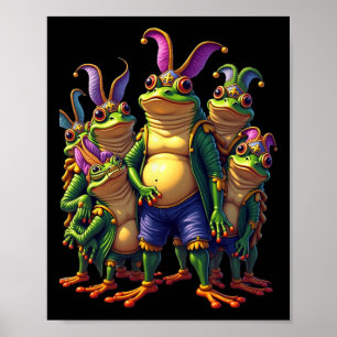 Frogs Mardi Gras Funny Costume  Poster