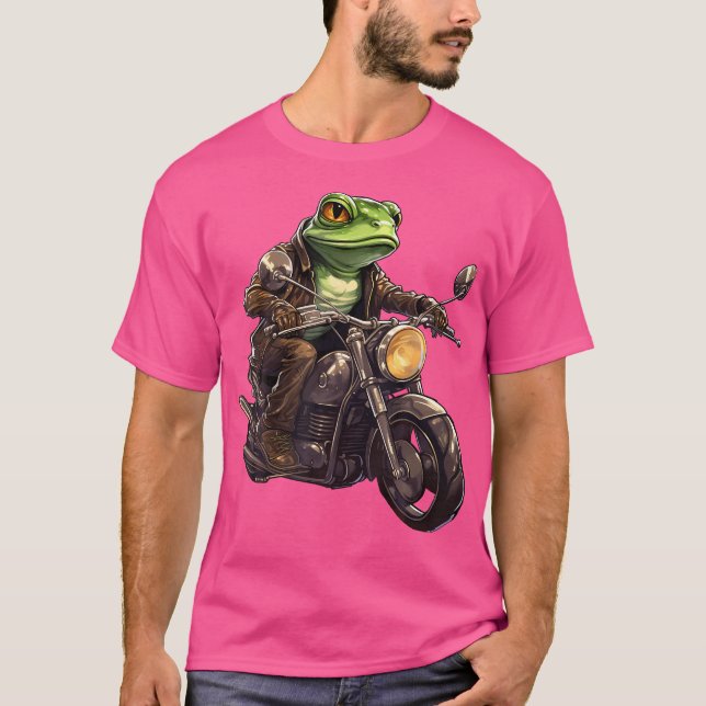 Frogs Motorcycle Motorcyclist Frog T-Shirt (Front)