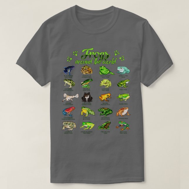Frogs of the world frog species T-Shirt (Design Front)