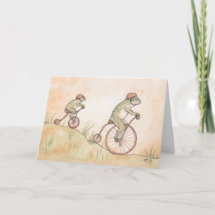 Frogs on Bicycles Father's Day Card
