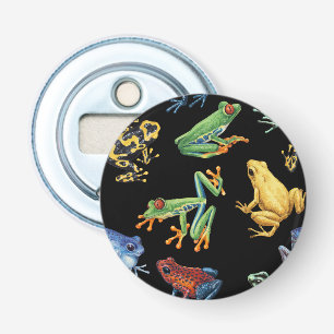 Frogs on black bottle opener