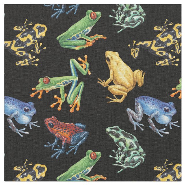Frogs on black fabric (Close Up)